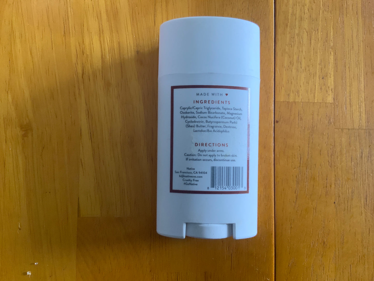 Native Coconut & Vanilla Paraben and Aluminum Free