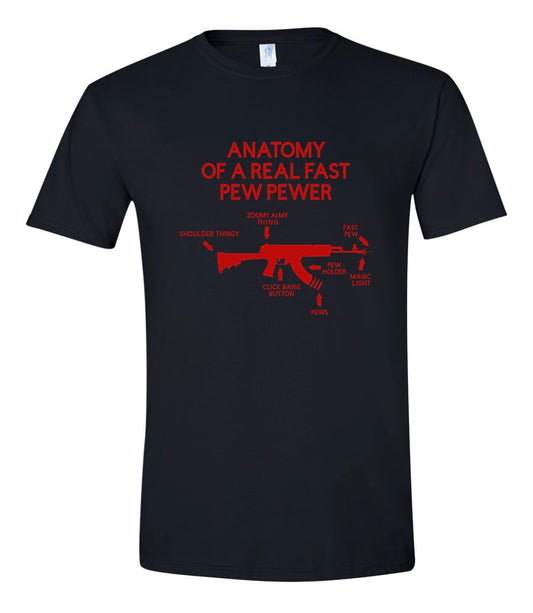 Anatomy of a Real Fast Pew Pewer T Shirt